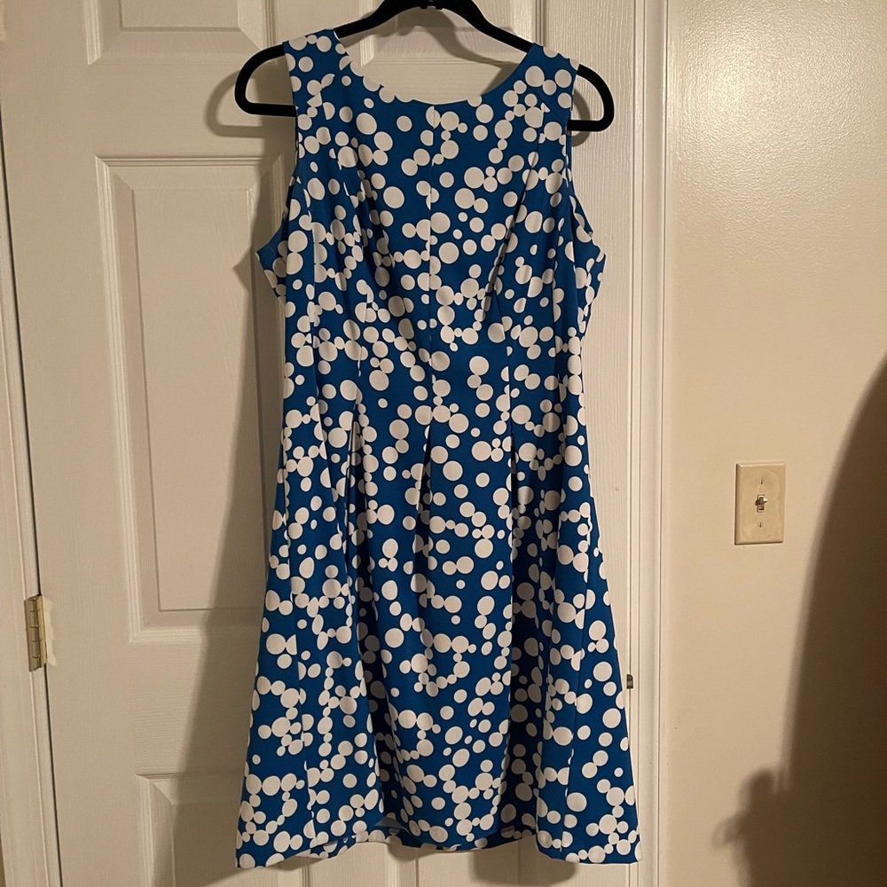 AGB Blue with White Polka Dot Dress
